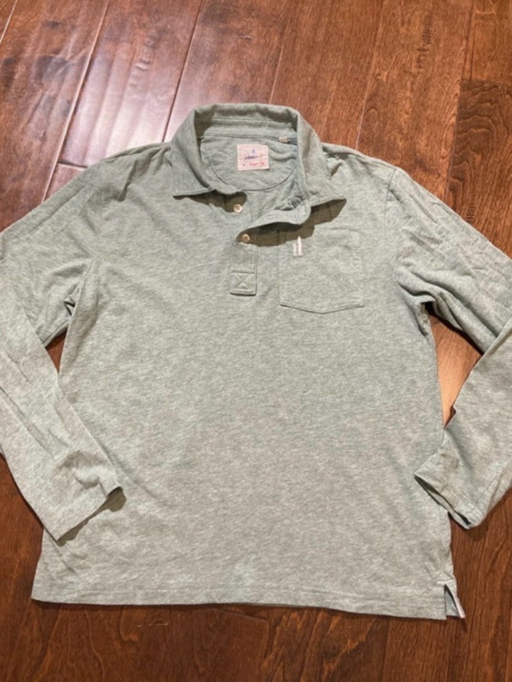 Johnnie O boys polo long sleeve sage green color SZ 12 boys